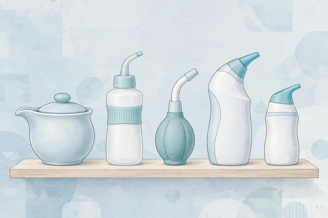 Collection of nasal rinse devices