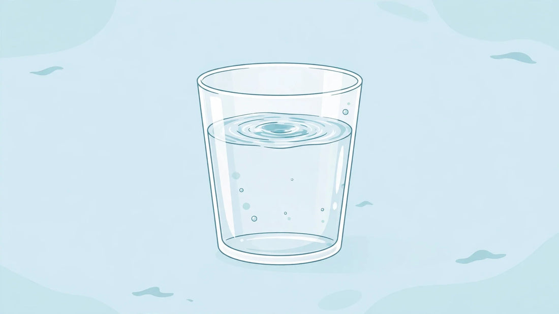 Glass of clear pure water for nasal rinsing